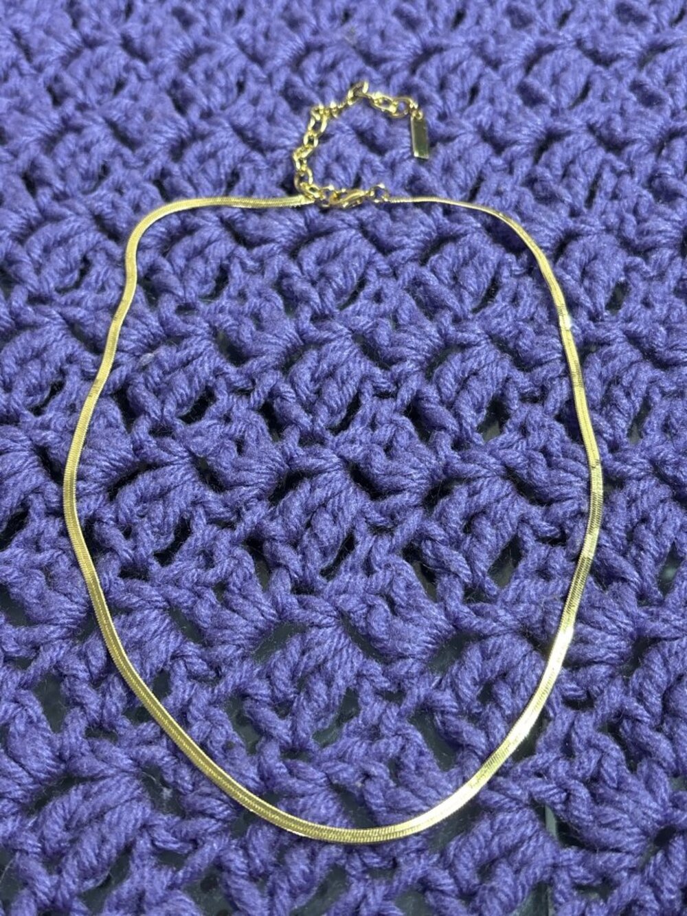 Sugarfix Goldtone Herringbone Chain Necklace 16 - 19 inches Long